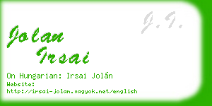 jolan irsai business card