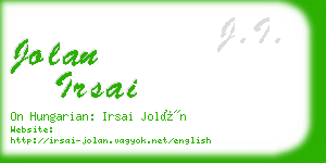 jolan irsai business card